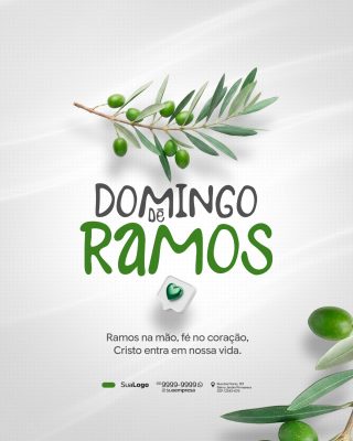 Domingo de Ramos Cristo Entra em Nossa Vida PSD Editável