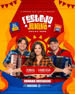 Festejo Junino Edição 2026 Jonas e Vanessa Forrozeiro PSD Editável