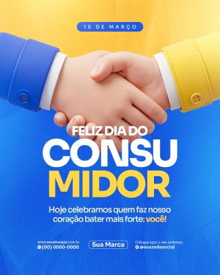 Dia do Consumidor 15 de Março Feliz Dia do Consumidor PSD Editável