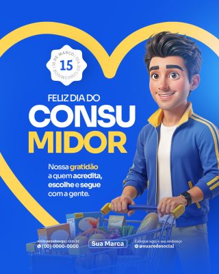 Dia do Consumidor Gratidão Cliente Moderno Template Festivo PSD Editável