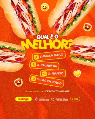 Lanchonete Qual o Melhor Lanche PSD Editável