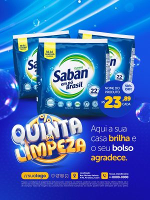 Quinta da Limpeza Sabão em Pó 50% OFF PSD Editável