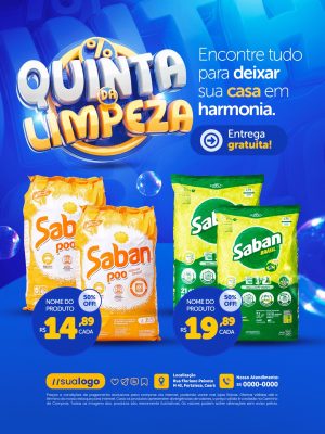 Quinta da Limpeza  Encontre Tudo Para Deixar Sua Casa Em Harmonia PSD Editável