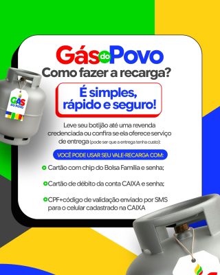 Gás do Povo Como fazer a recarga Informações Essenciais PSD Editável