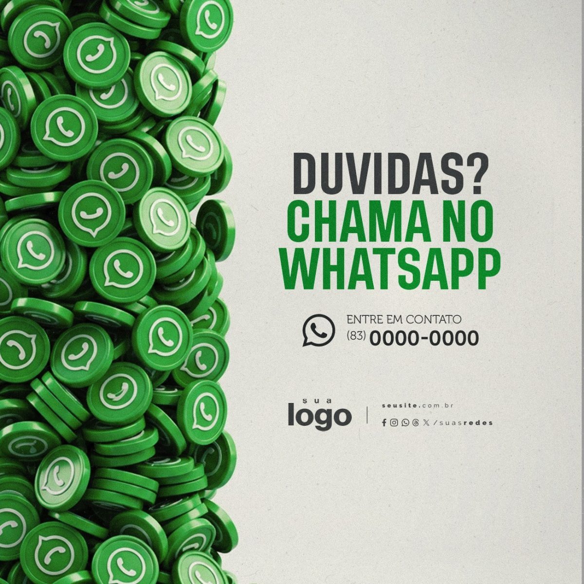 Whatsapp Duvidas Chama no WhatsApp PSD Editável