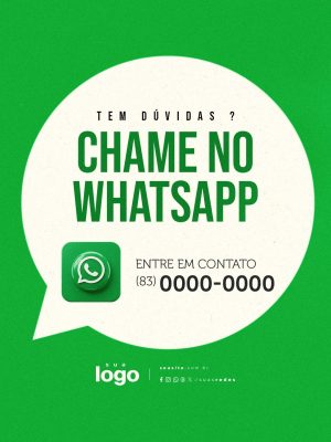 Chame No Whatsapp Entre Em Contato  PSD Editável