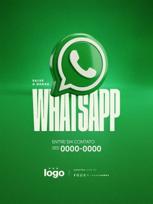 Salve o Nosso WhatsApp Entre em Contato PSD Editável