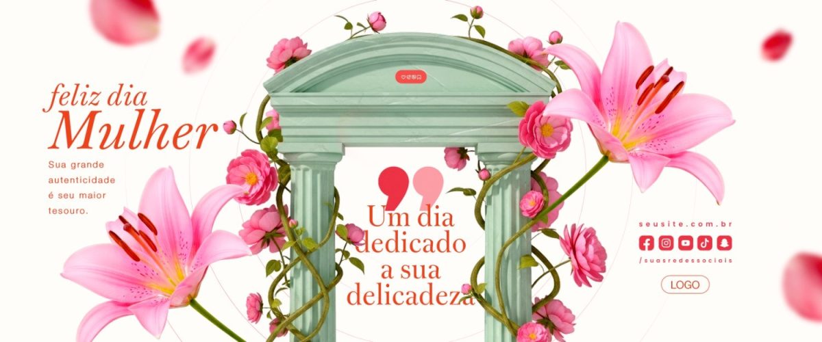 Carrossel Feliz Dia Mulher 08 de Março PSD Editável