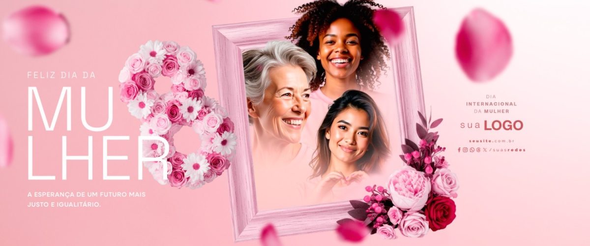 Carrossel Dia Internacional da Mulher 08 de Março PSD Editável