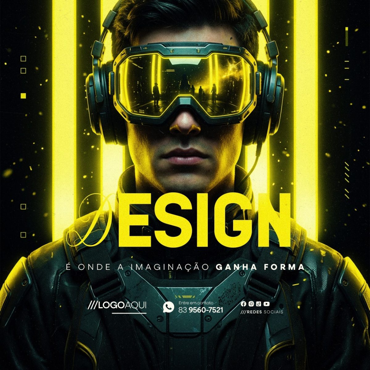 Frase Motivacional Designer Gráfico É Onde a Imaginação Ganha Forma PSD Editável