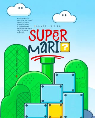 Super Mario Dia do Encanador Mais Querido Arte Digital PSD Editável