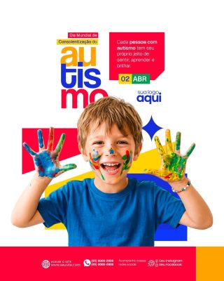 Autismo Dia Mundial Conscientização PSD PSD Editável