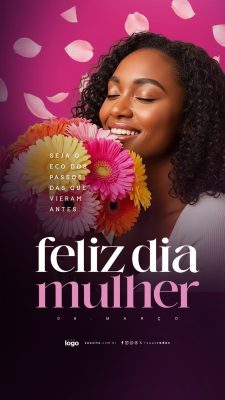 Story Feliz Dia da Mulher 8 de Março PSD Editável