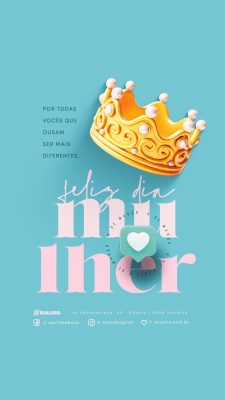 Feliz Dia Mulher 8 de Março Para Todas Diferentes PSD Editável