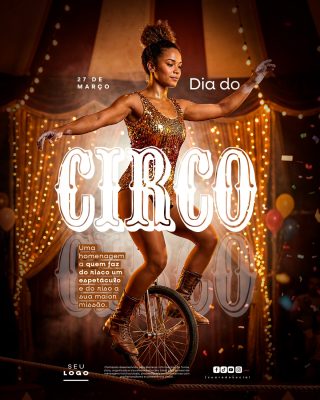 Dia do Circo 27 de Março Homenagem Template PSD Editável