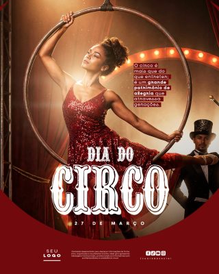 Dia do Circo 27 de Março Patrimônio de Alegria Festival PSD Editável