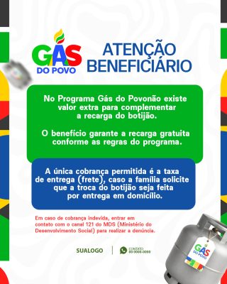 Atenção Beneficiário Gás do Povo Cartaz de Informação PSD Editável