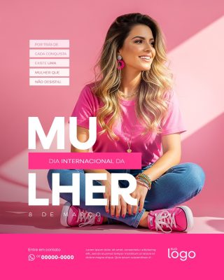 Mulher Dia Internacional da Mulher Por Trás de Cada Conquista PSD Editável