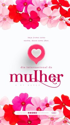 Story Dia Internacional da Mulher 8 de Março PSD Editável