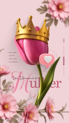 Story Dia Internacional da Mulher 8 de Março PSD Editável