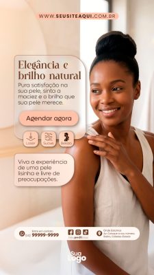 Story Elegância e Brilho Natural Estética e Beleza Agende Agora PSD Editável