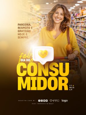 Dia do Consumidor Parceria Respeito e Gratidão Template PSD Editável