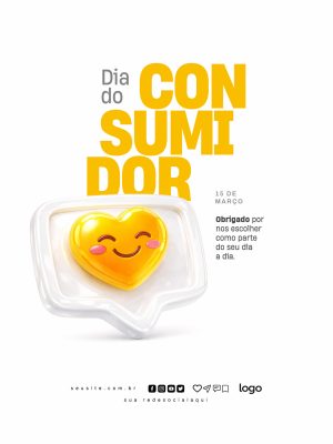 Dia do Consumidor 15 de Março Mensagem Agradecimento PSD Editável