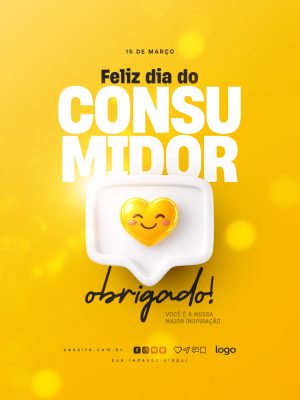 Dia do Consumidor Feliz 15 de Março Obrigado Inspiração PSD Editável