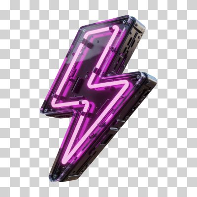 Raio Néon Roxo Eletrizante Símbolo Moderno Energia PNG Transparente