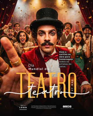 Dia Mundial do Teatro 27 de Março Artistas do Palco PSD Editável