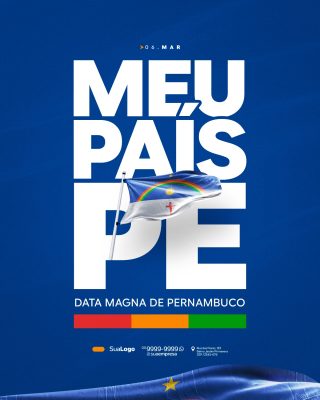 Meu País PE Data Magna de Pernambuco Banner Aniversário PSD Editável