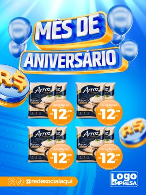 Mês de Aniversário Ofertas Especiais Promocionais PSD Editável