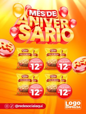 Encarte de Ofertas Mês de Aniversário PSD Editável