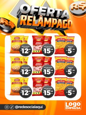 Oferta Relâmpago Produtos Essenciais Supermercado PSD Editável