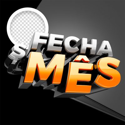 Selo 3d Fecha Mês para Composição PSD