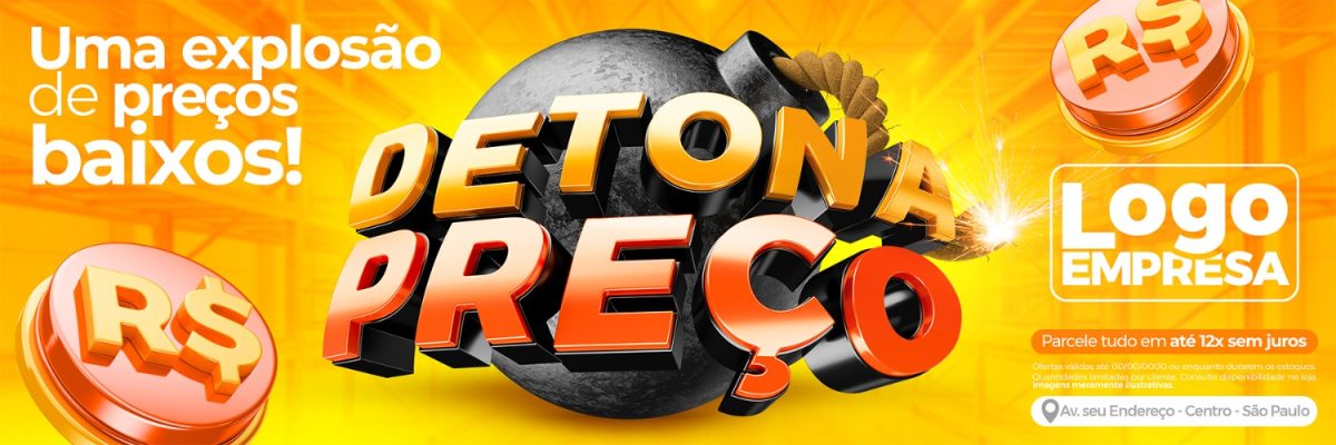 Promoção Detona Preço Descontos Imperdíveis Oferta PSD Editável