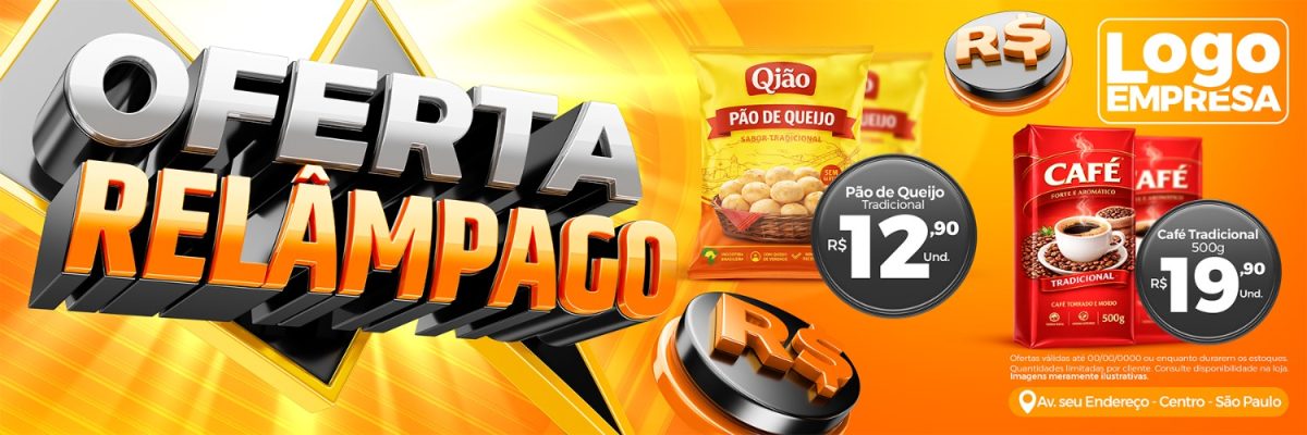 Oferta Relâmpago Banner Promocional PSD Editável