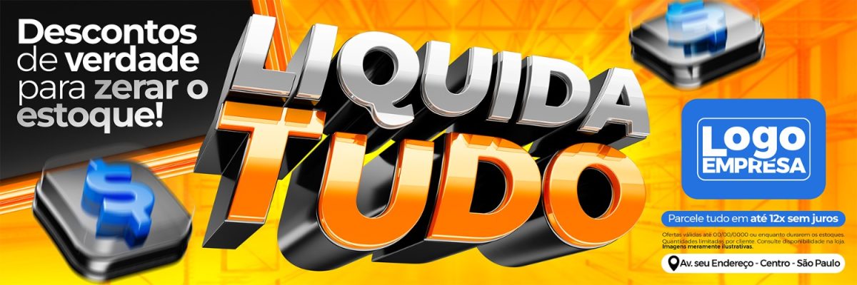 Liquida Tudo Descontos de Verdade para Zerar o Estoque PSD Editável