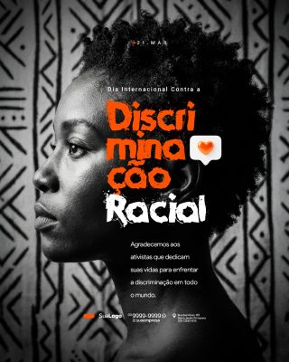 Dia Internacional Contra Racismo Arte da Conscientização PSD Editável