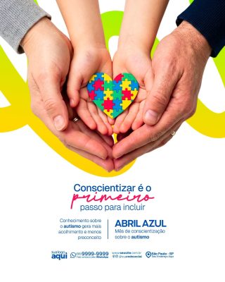 Abril Azul Conscientizar é o Primeiro Passo Para Incluir PSD Editável