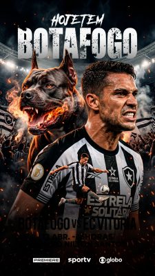 Story Flyer Botafogo Hoje Tem Botafogo vs EC Vitoria Design Esportivo PSD Editável