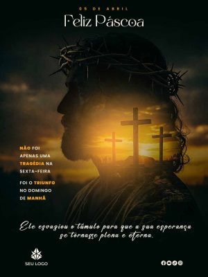 Páscoa Feliz 05 de Abril o Triunfo da Esperança PSD Editável