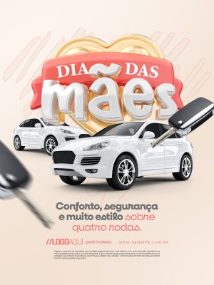 Dia das Mães Conforto e Estilo Sobre Quatro Rodas PSD Editável