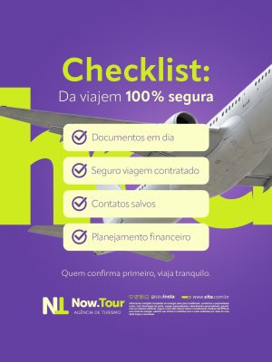 Agencia de Turismo Checklist Da Viagem 100% Segura  PSD Editável
