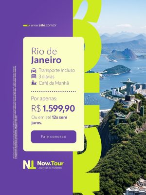 Agencia de Turismo Rio de Janeiro 3 Diárias Transporte Incluso PSD Editável