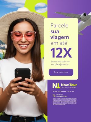 Agencia de Turismo Viagem Parcele Sua Viagem em Até 12X PSD Editável