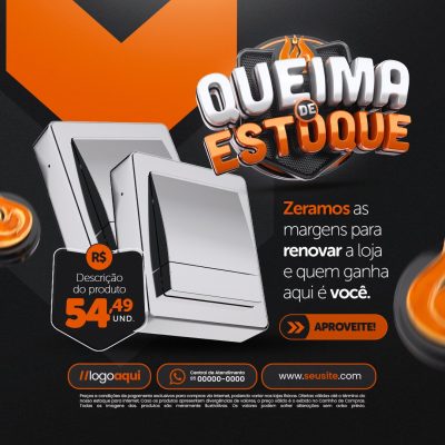 Queima de Estoque Promoção de Produtos PSD Editável