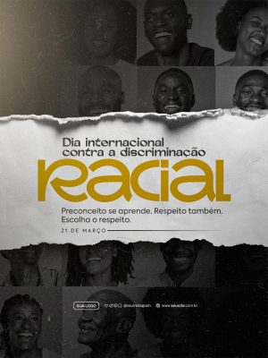 Discriminação Racial 21 de Março Conscientização Pela Igualdade PSD Editável