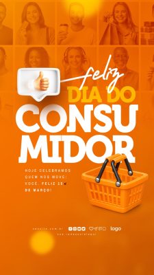Dia do Consumidor Feliz 15 de Março Arte para Redes Sociais PSD Editável