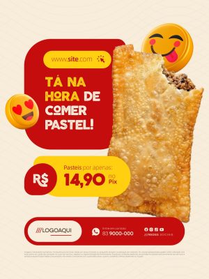 Pastelaria Promoção Tá na Hora de Comer Pastel por R$ 14,90 PSD Editável